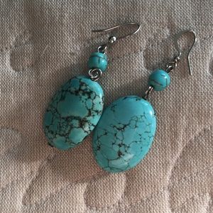 Turquoise BOHO earrings! 2” including drop
